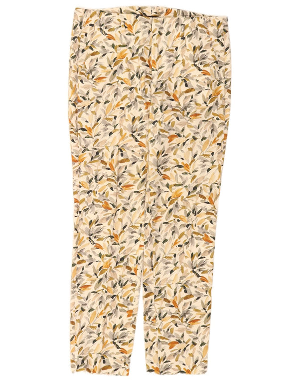 Spodnie damskie Zara Straight Chino EU 38 Small W28 L27 Beżowa bawełna w kwiaty