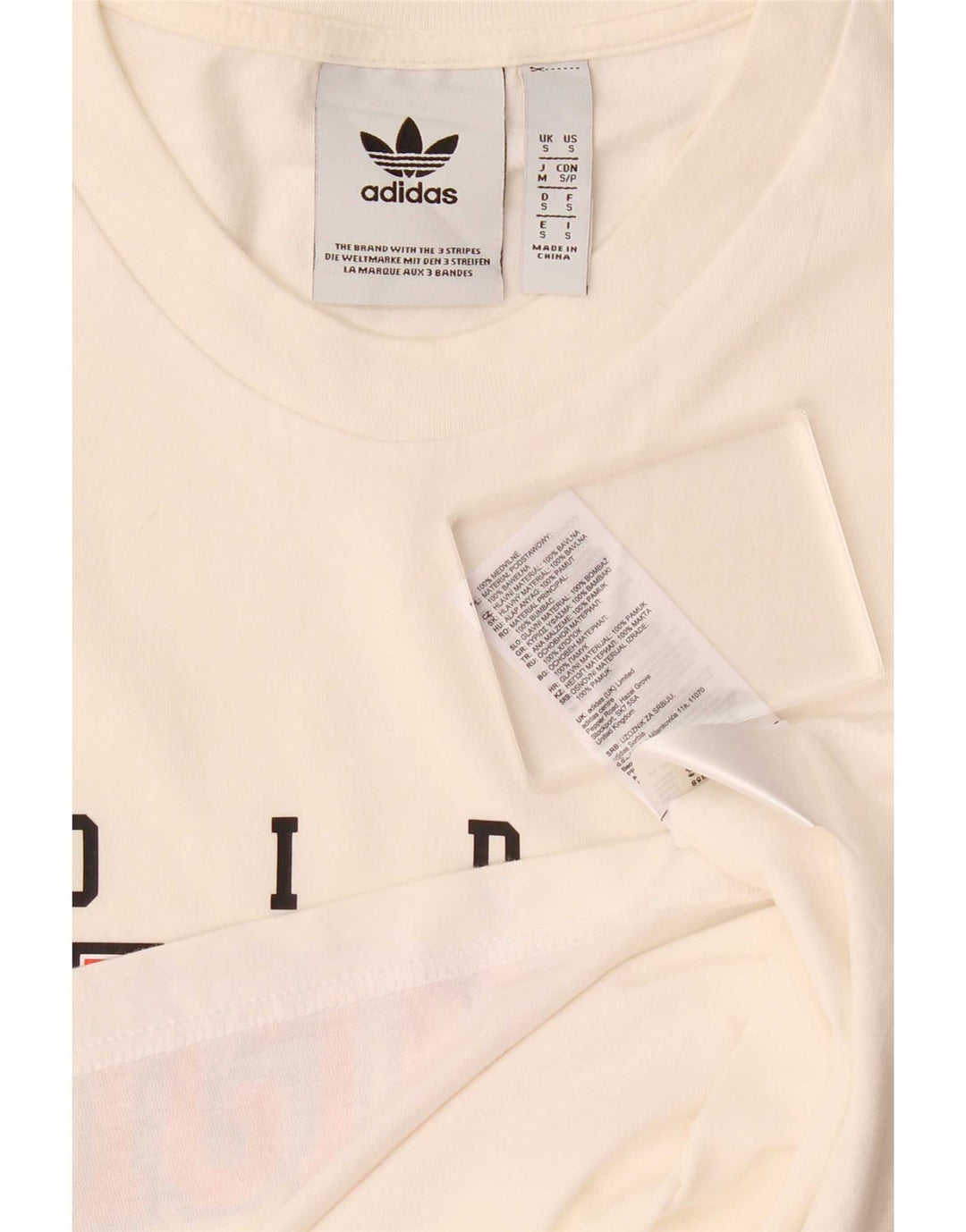 Męska koszulka z grafiką Adidas, mała, biała, bawełniana