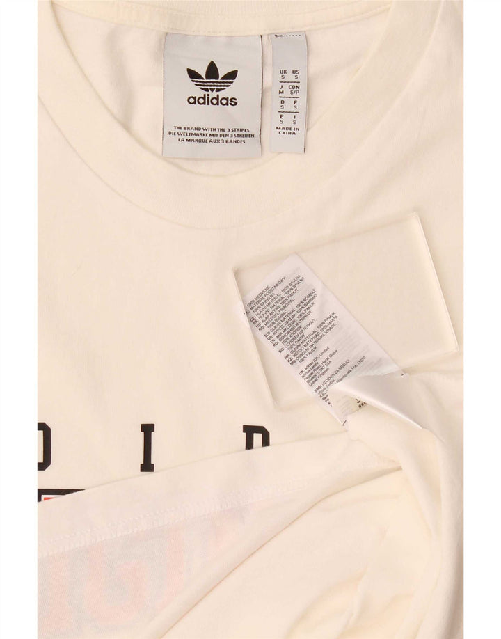 Męska koszulka z grafiką Adidas, mała, biała, bawełniana