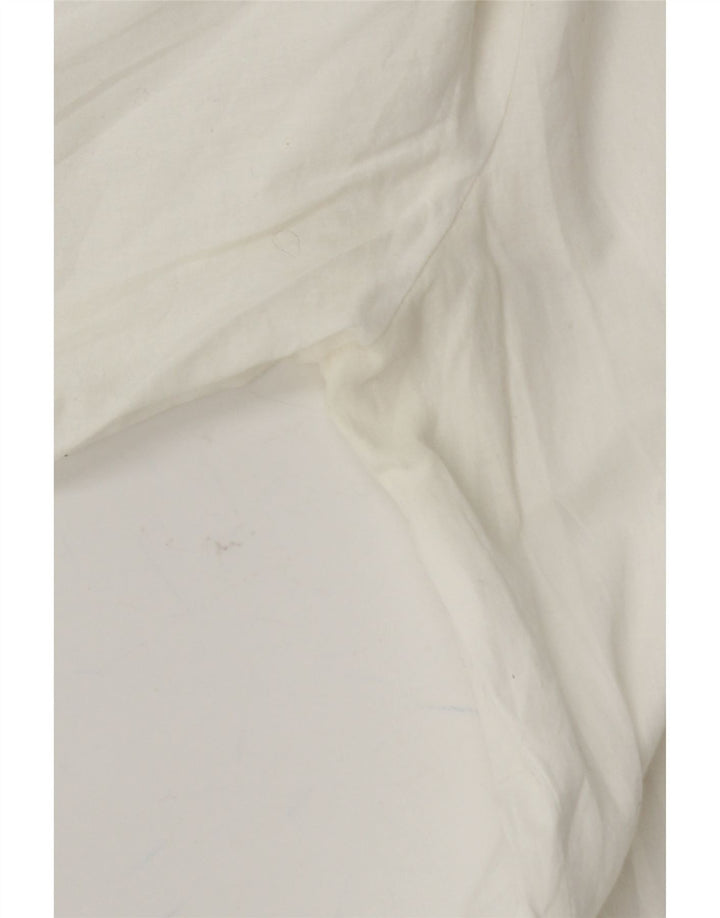 BENETTON Womens Long Sleeve Blouse Top UK 16 Large White Cotton Vintage Benetton and Second-Hand Benetton from Messina Hembry 