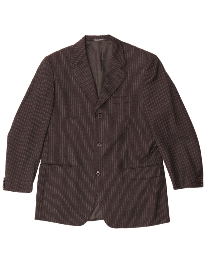 Cerruti 1881 Męska marynarka zapinana na 3 guziki IT 52 XL Szara wełna w paski