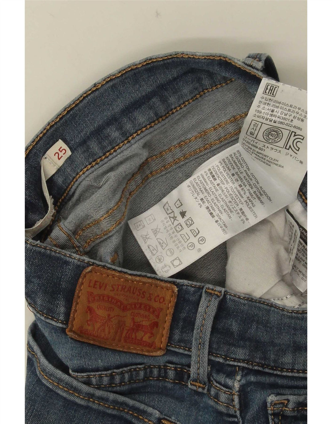 Damskie jeansy Levi's Super Skinny W25 L32 Niebieskie bawełniane