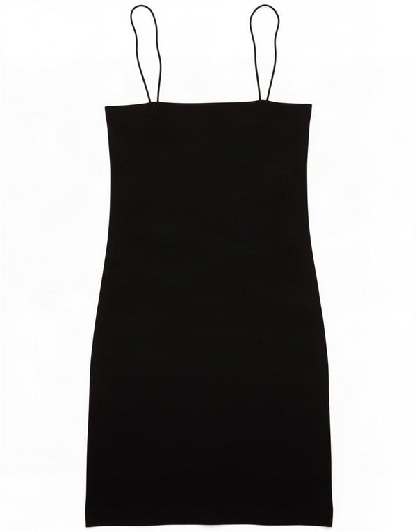 Zara Womens Slip Dress UK 14 Large Black Cotton
