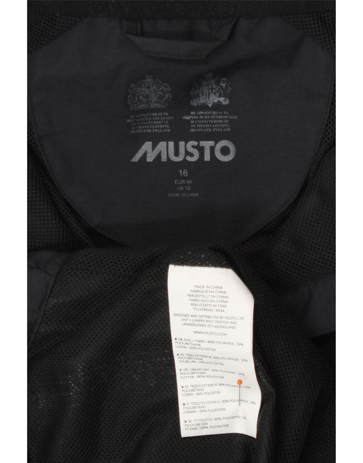 Damska kurtka przeciwdeszczowa Musto UK 16, duża, czarna, poliamidowa
