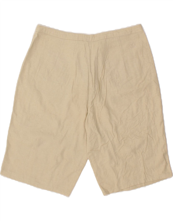 SERGIO TACCHINI Womens Casual Shorts IT 46 Large W32 Beige Linen Vintage Sergio Tacchini and Second-Hand Sergio Tacchini from Messina Hembry 