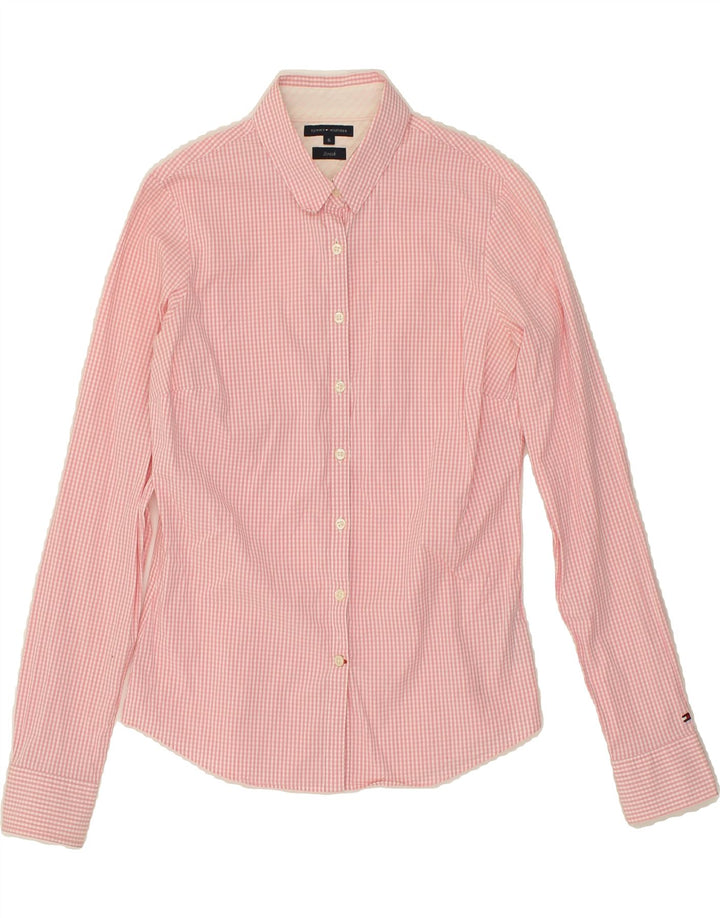 TOMMY HILFIGER Womens Shirt US 6 Medium Pink Gingham Cotton Vintage Tommy Hilfiger and Second-Hand Tommy Hilfiger from Messina Hembry 