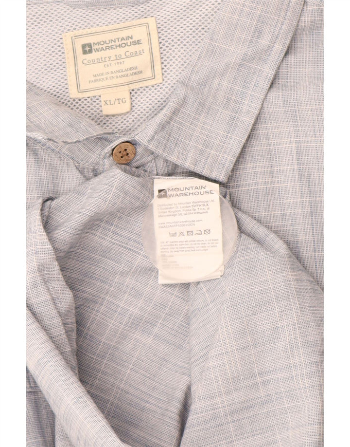 Męska koszula z krótkim rękawem Mountain Warehouse XL, niebieska, bawełniana