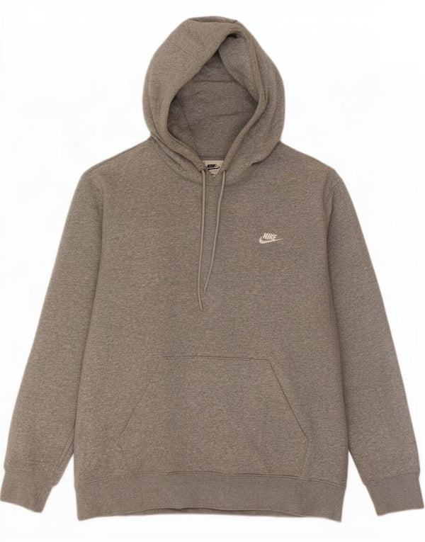 Męski sweter z kapturem Nike, duży, szary, bawełniany w cętki