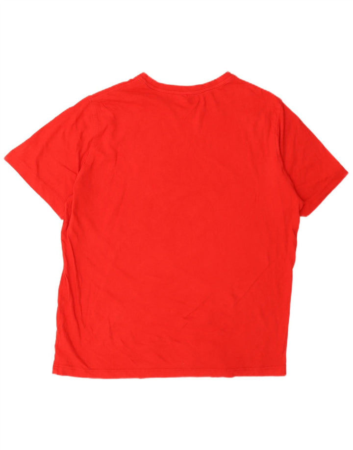 Męski T-shirt Champion z grafiką, duży, czerwony, bawełniany