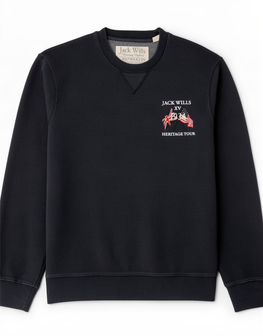 Męska bluza z grafiką Jack Wills, średnia, granatowa, bawełniana