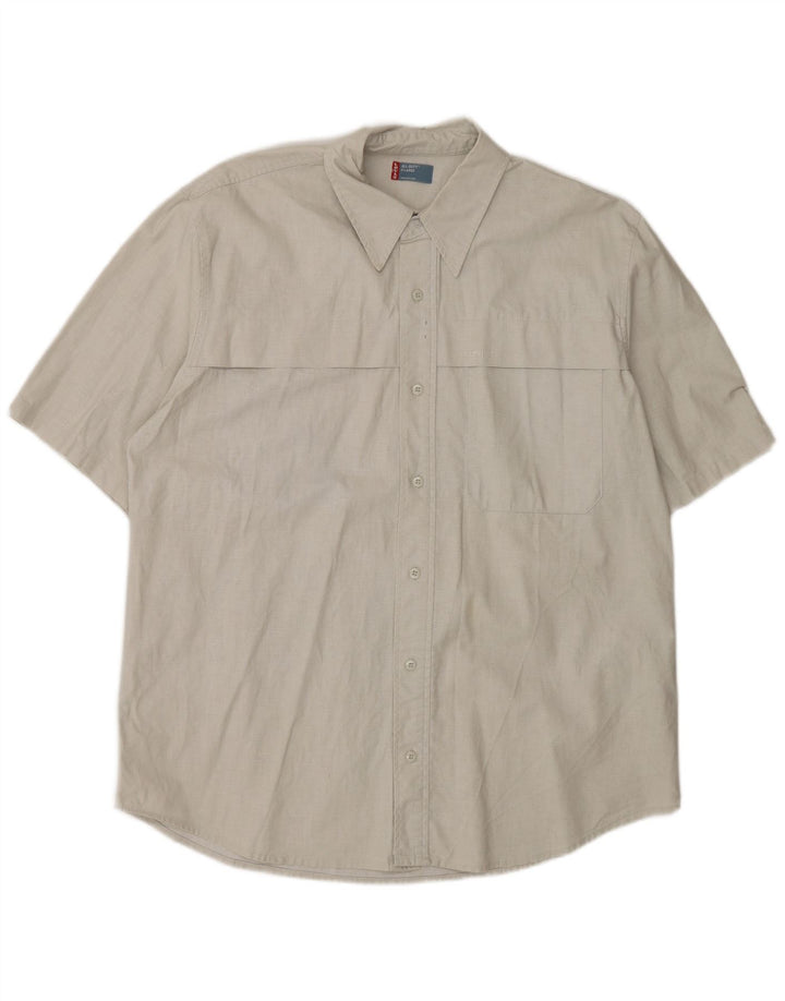 Koszula męska z krótkim rękawem LEVI'S XL, szara lniana