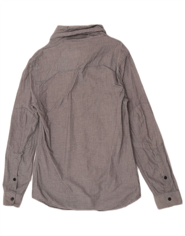 Męska koszula Jack & Jones z wywijanym dekoltem, mała, szara, bawełniana