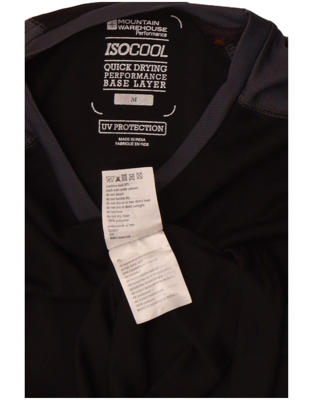 Męski T-shirt Mountain Warehouse IsoCool, średni czarny kolor
