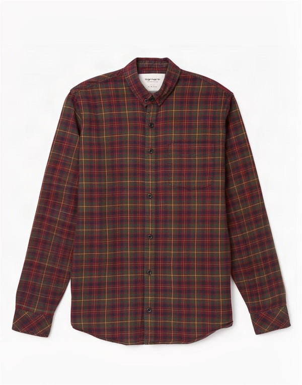 Męska koszula flanelowa Carhartt XL, bawełniana w zieloną kratkę