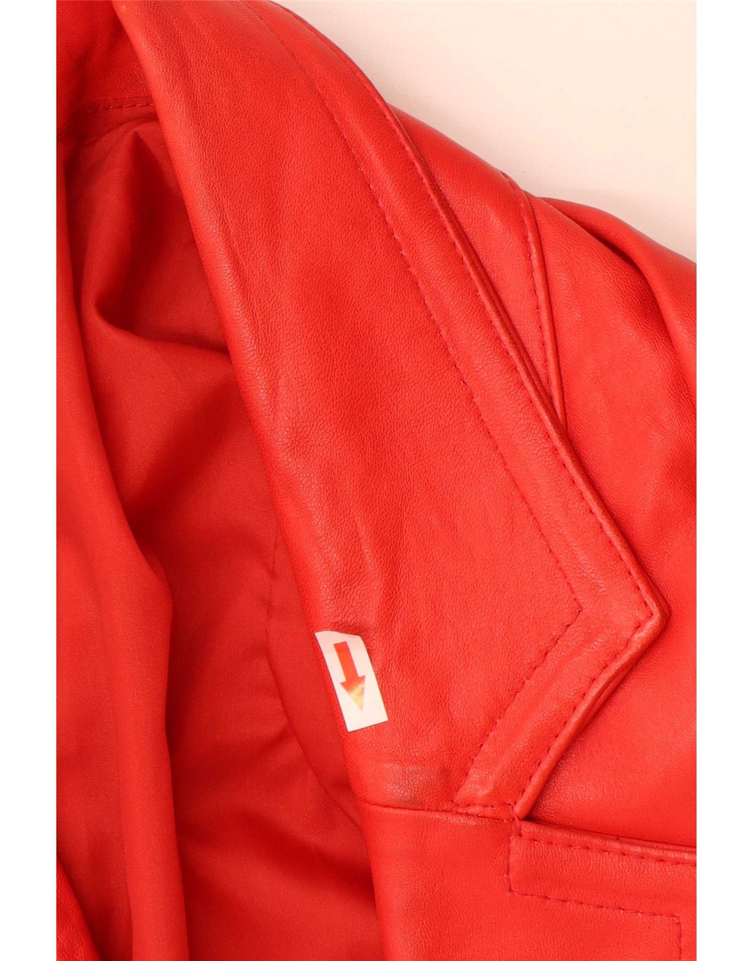 Vintage damski płaszcz skórzany oversize UK 18 XL czerwony