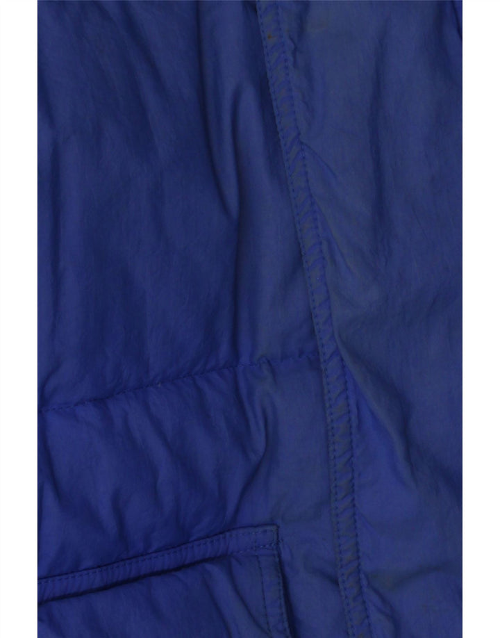 Męska kurtka oversize w stylu vintage, wyściełana UK 36, mały, niebieski nylon z blokami kolorów