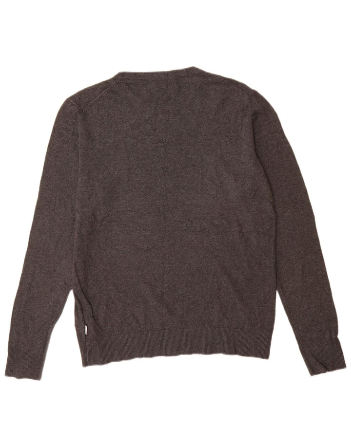 Męski sweter Jack & Jones z okrągłym dekoltem, średnioszary, bawełniany