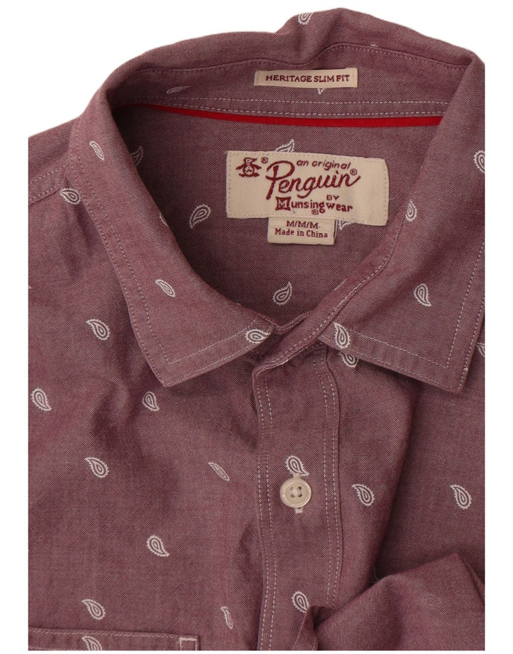 Koszula męska Slim Fit Penguin, średnio fioletowa, paisley