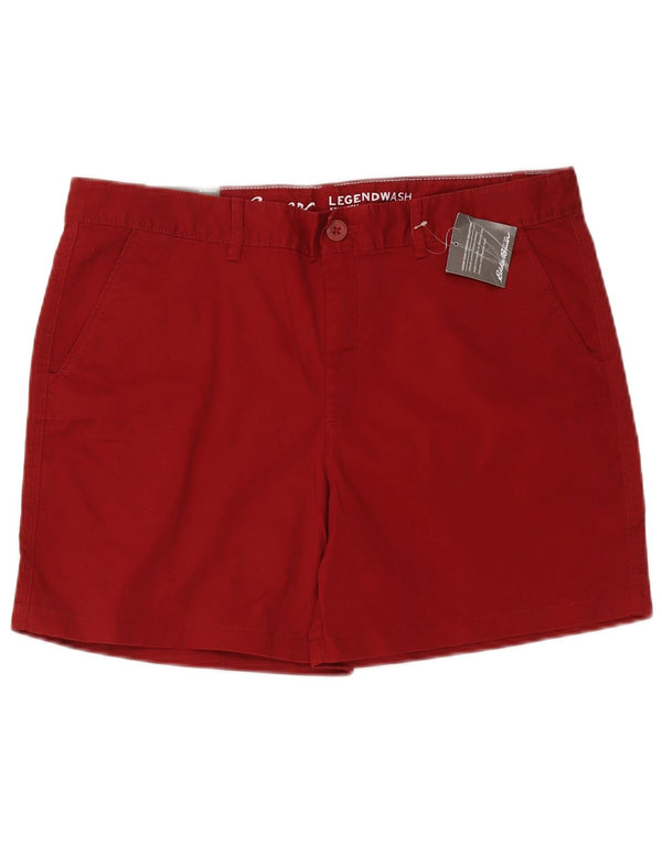 Damskie spodenki Chino Eddie Bauer o lekko zakrzywionych kształtach US 14 XL W38 Czerwona bawełna