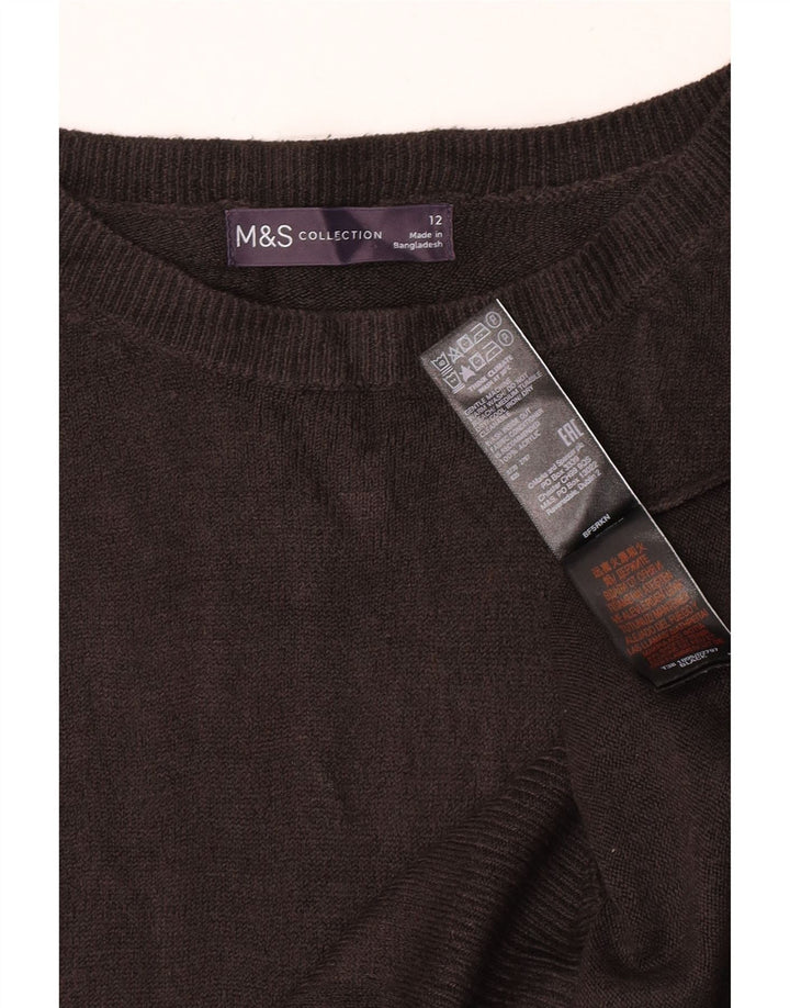 Marks & Spencer Damski sweter z dekoltem w łódkę UK 12 Średni czarny akryl