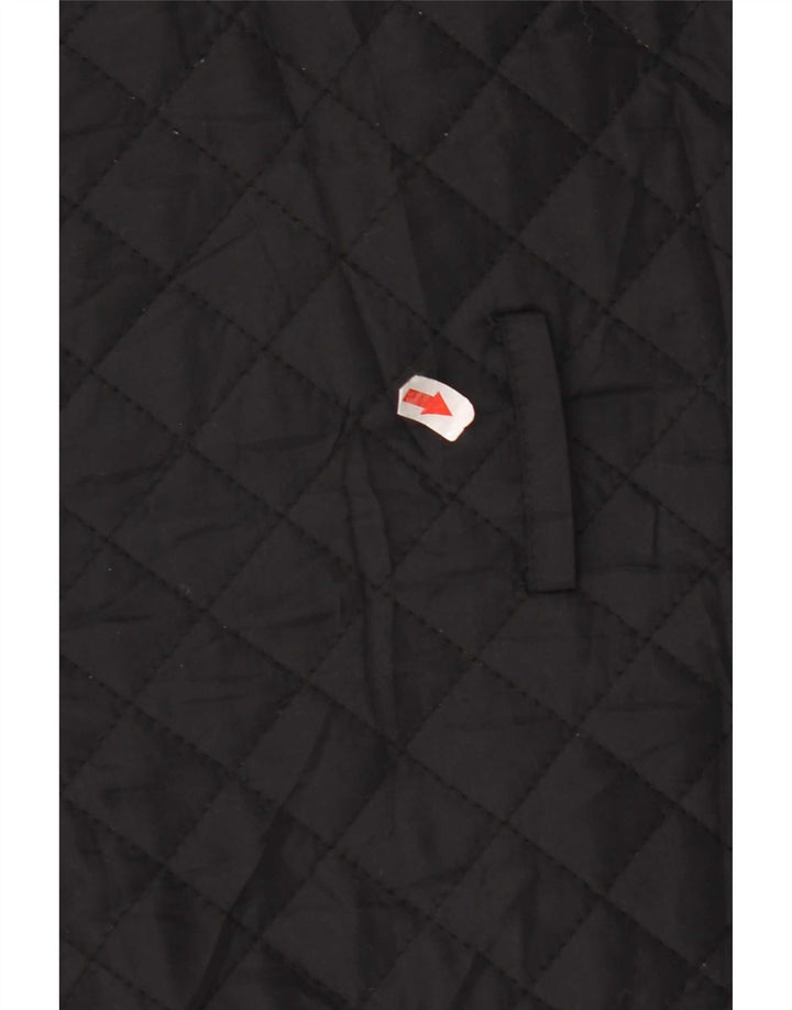 Damski pikowany płaszcz wiatrówka Hobbs UK 10, mały, czarny nylon