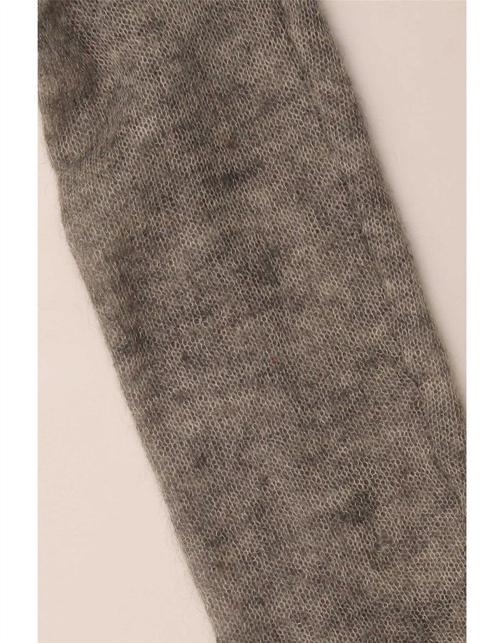 Sweter damski w stylu vintage, UK 16, duży, szary, nakrapiany elastan