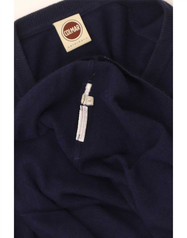 Sweter damski Colmar z dekoltem w kształcie litery V, UK 16, duży, granatowy