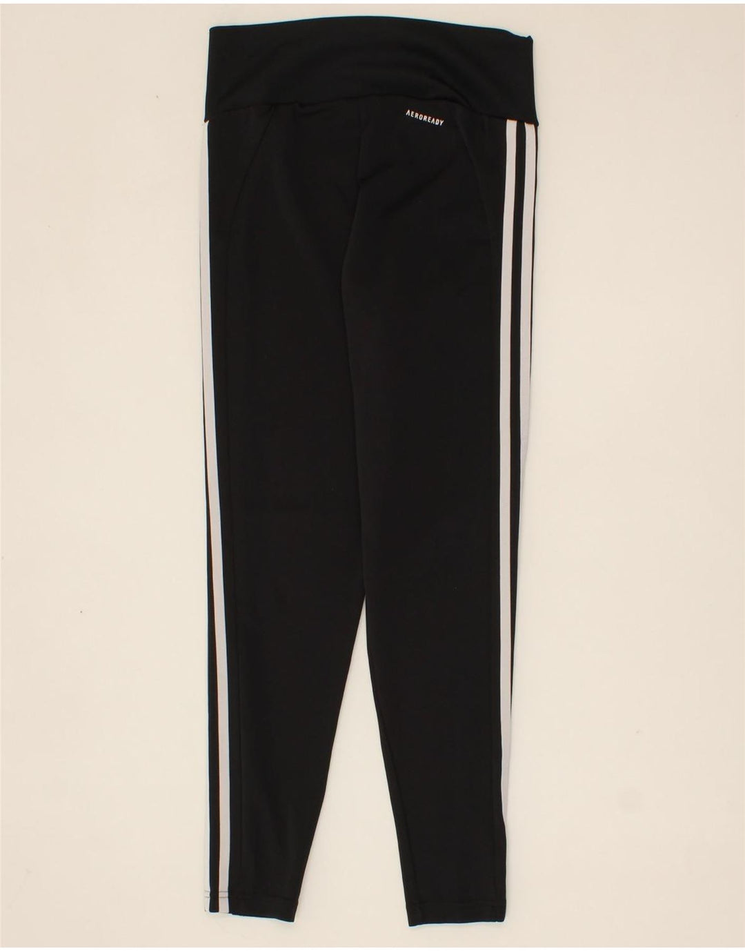 ADIDAS Womens Aeroready Leggings UK 8/10 Small  Black Polyester Vintage Adidas and Second-Hand Adidas from Messina Hembry 