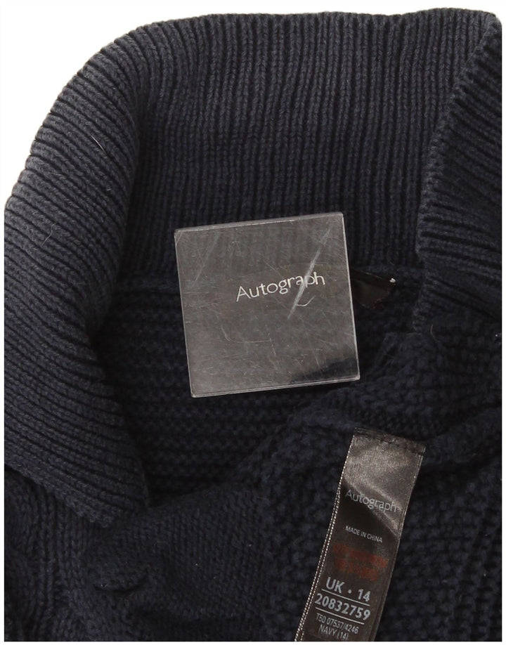 Marks & Spencer Damski sweter z autografem, UK 14, duży, granatowy