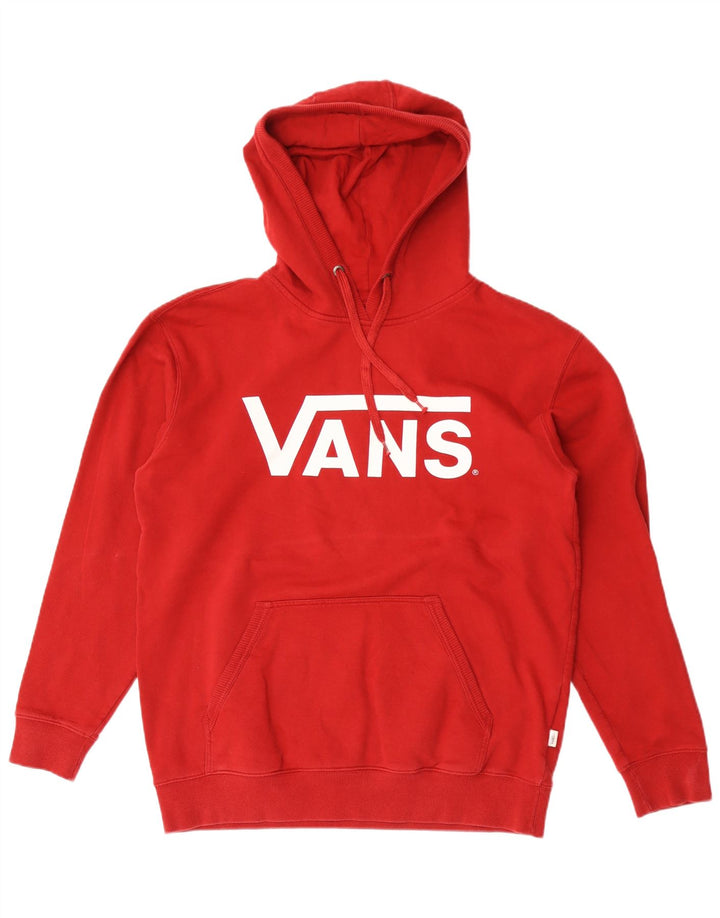 Męski sweter z kapturem Vans z grafiką, duży, czerwony, bawełniany