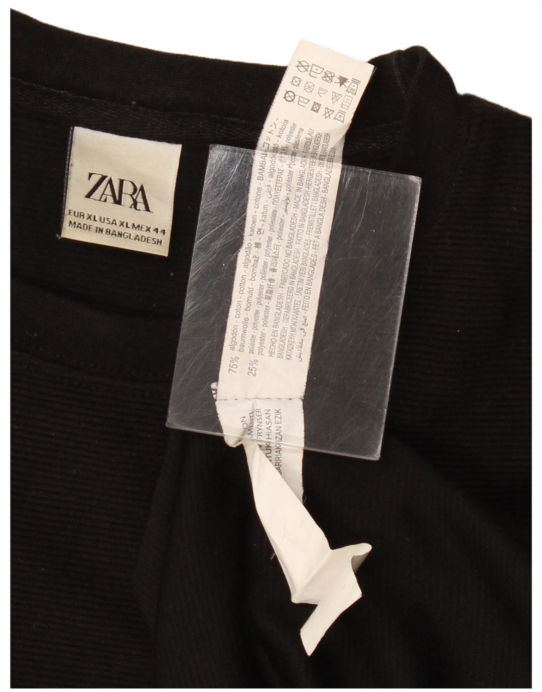 Męska koszulka T-shirt Zara XL, czarna, bawełniana