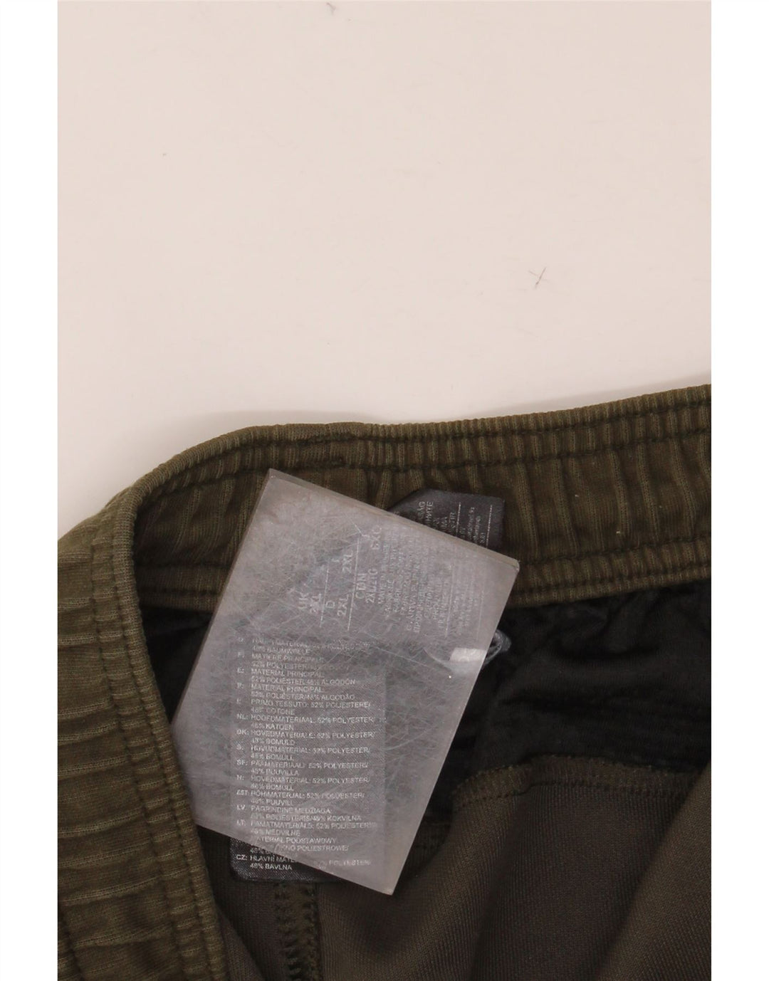 Męskie spodnie dresowe ADIDAS Joggery 2XL Khaki, poliester z blokami kolorów