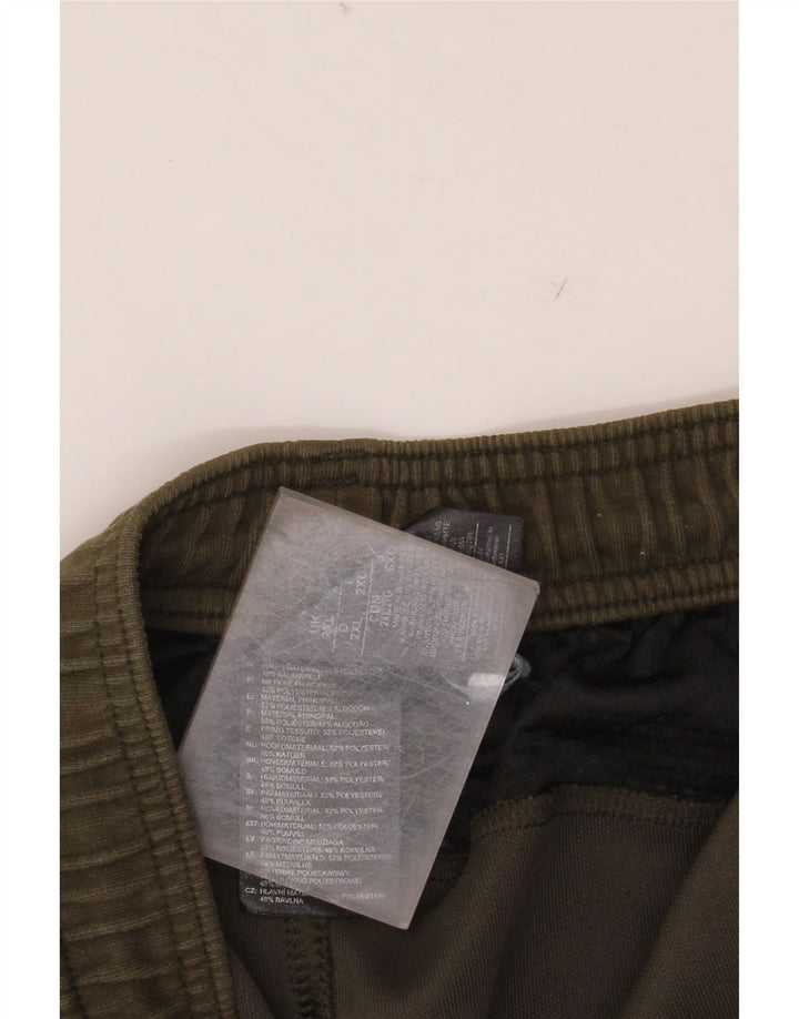 Męskie spodnie dresowe ADIDAS Joggery 2XL Khaki, poliester z blokami kolorów