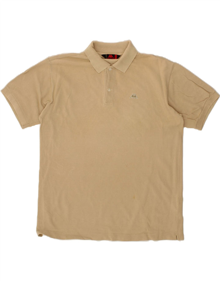 KAPPA Mens Polo Shirt Large Beige Cotton Vintage Kappa and Second-Hand Kappa from Messina Hembry 