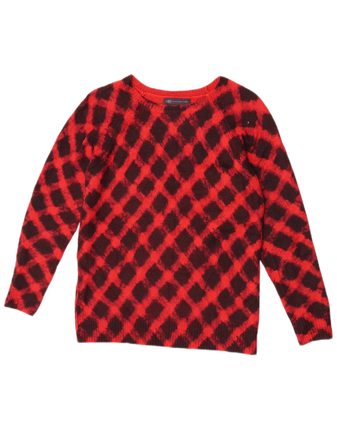 Marks & Spencer Damski sweter z dekoltem w łódkę, UK 8, mały, czerwony