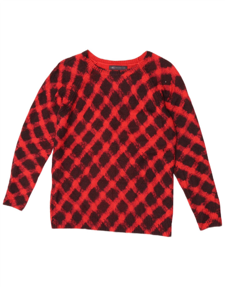 Marks & Spencer Damski sweter z dekoltem w łódkę, UK 8, mały, czerwony