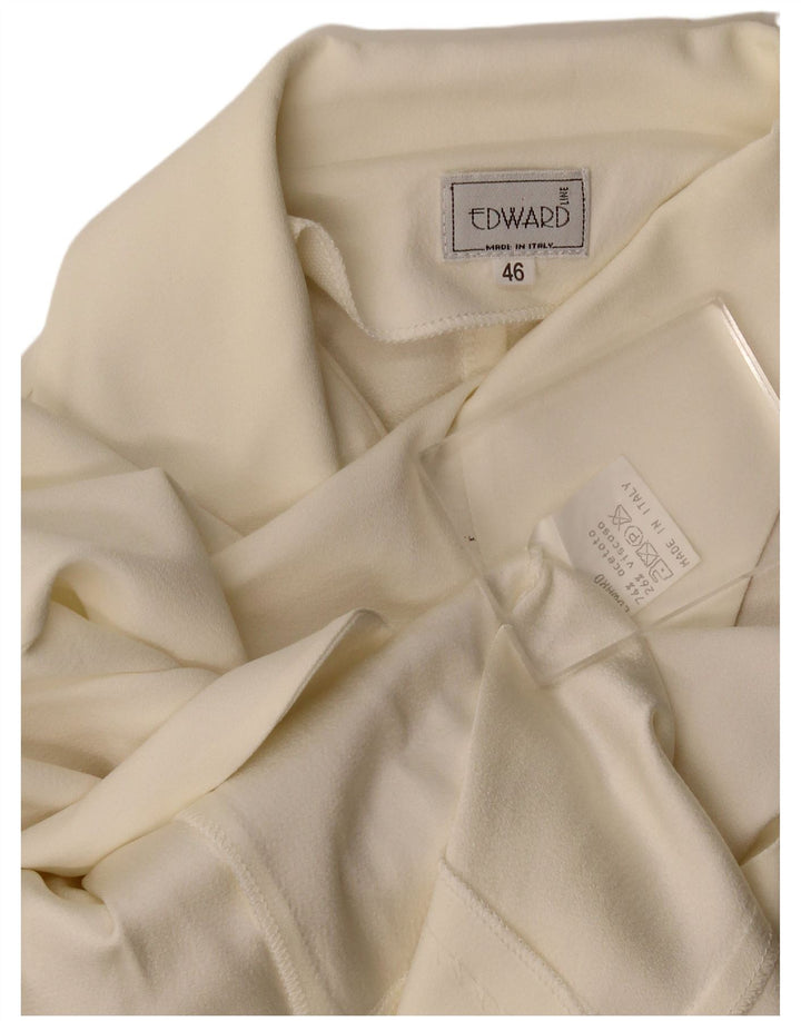 Damski kardigan Edward IT 46, duży, złamany biały octan