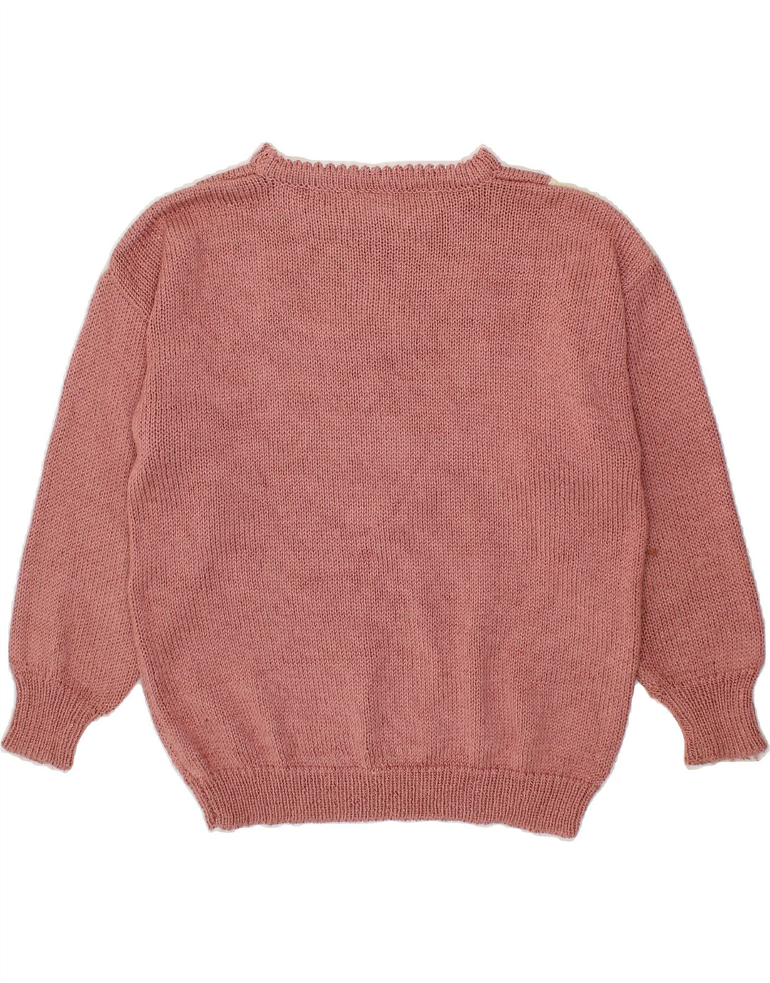 VINTAGE Womens Crew Neck Jumper Sweater UK 14 Medium Pink Vintage Vintage and Second-Hand Vintage from Messina Hembry 