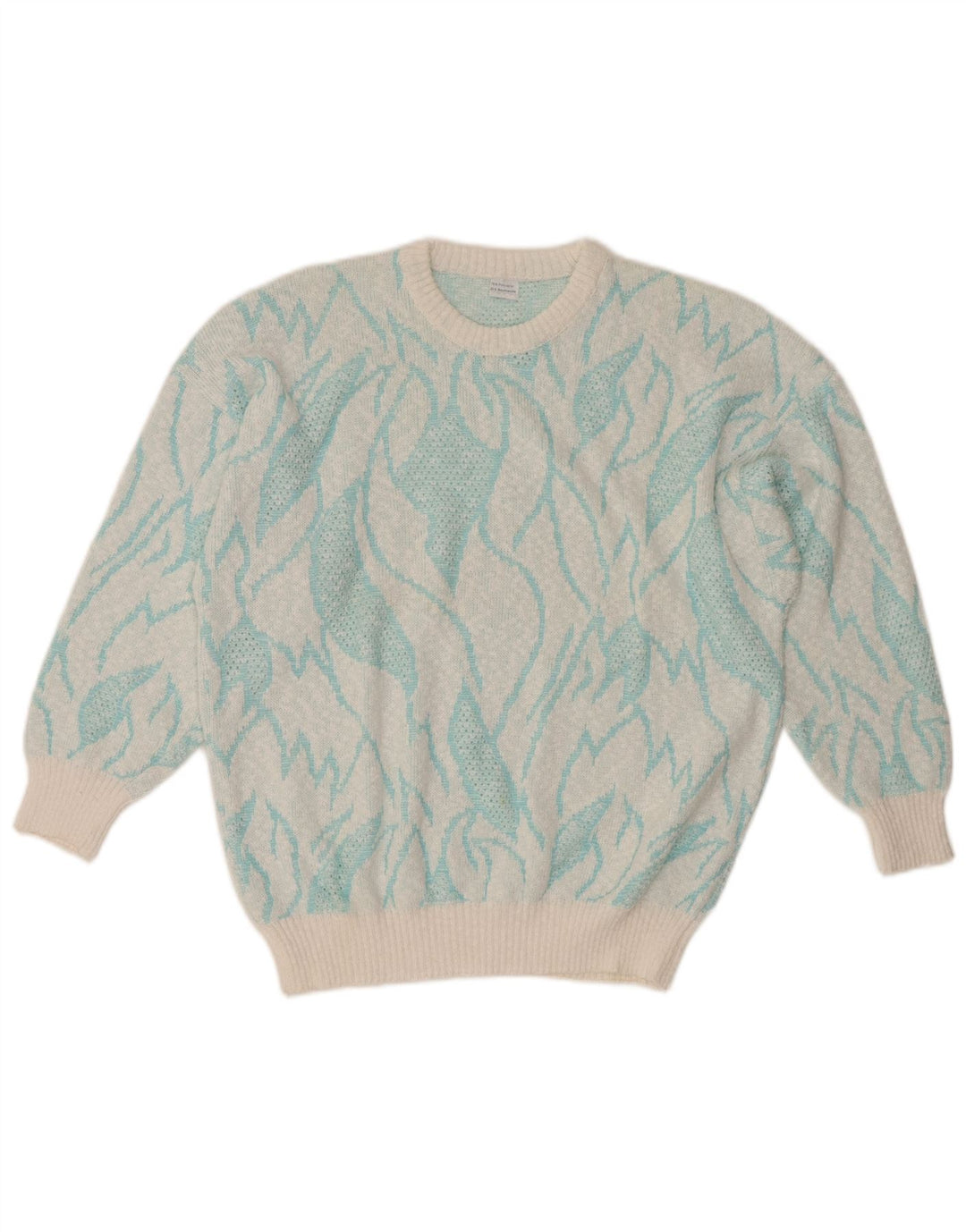 Damski sweter z okrągłym dekoltem VINTAGE IT 50 XL w kolorze turkusowym