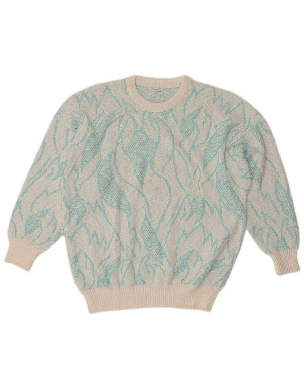 Damski sweter z okrągłym dekoltem VINTAGE IT 50 XL w kolorze turkusowym