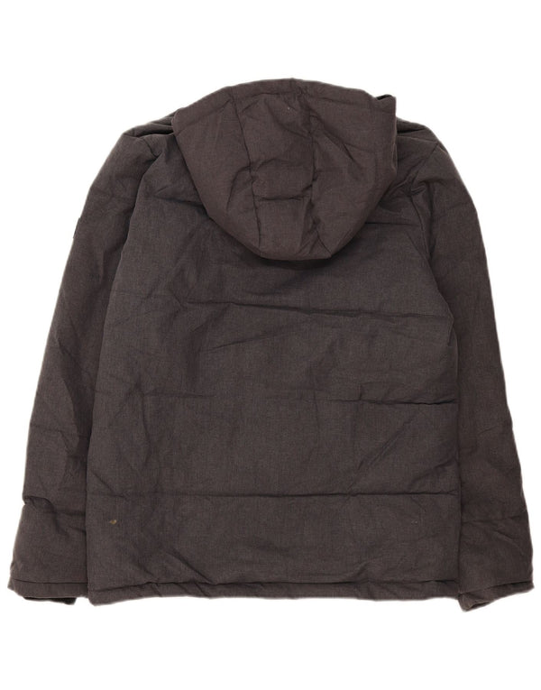 Wyściełana kurtka chłopięca Jack & Jones z kapturem, 15-16 lat, szara, nakrapiana