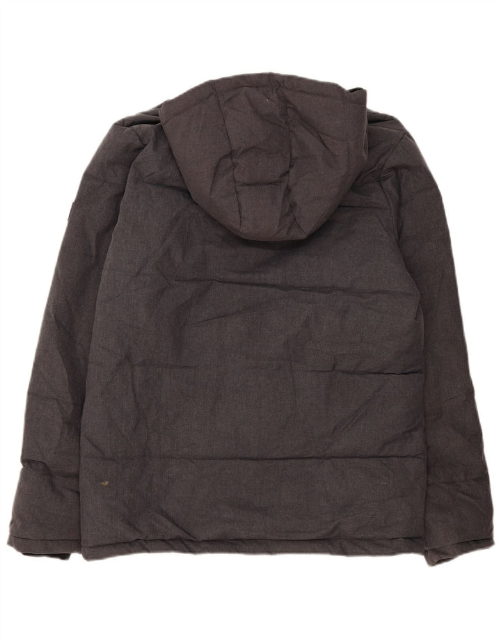 Wyściełana kurtka chłopięca Jack & Jones z kapturem, 15-16 lat, szara, nakrapiana