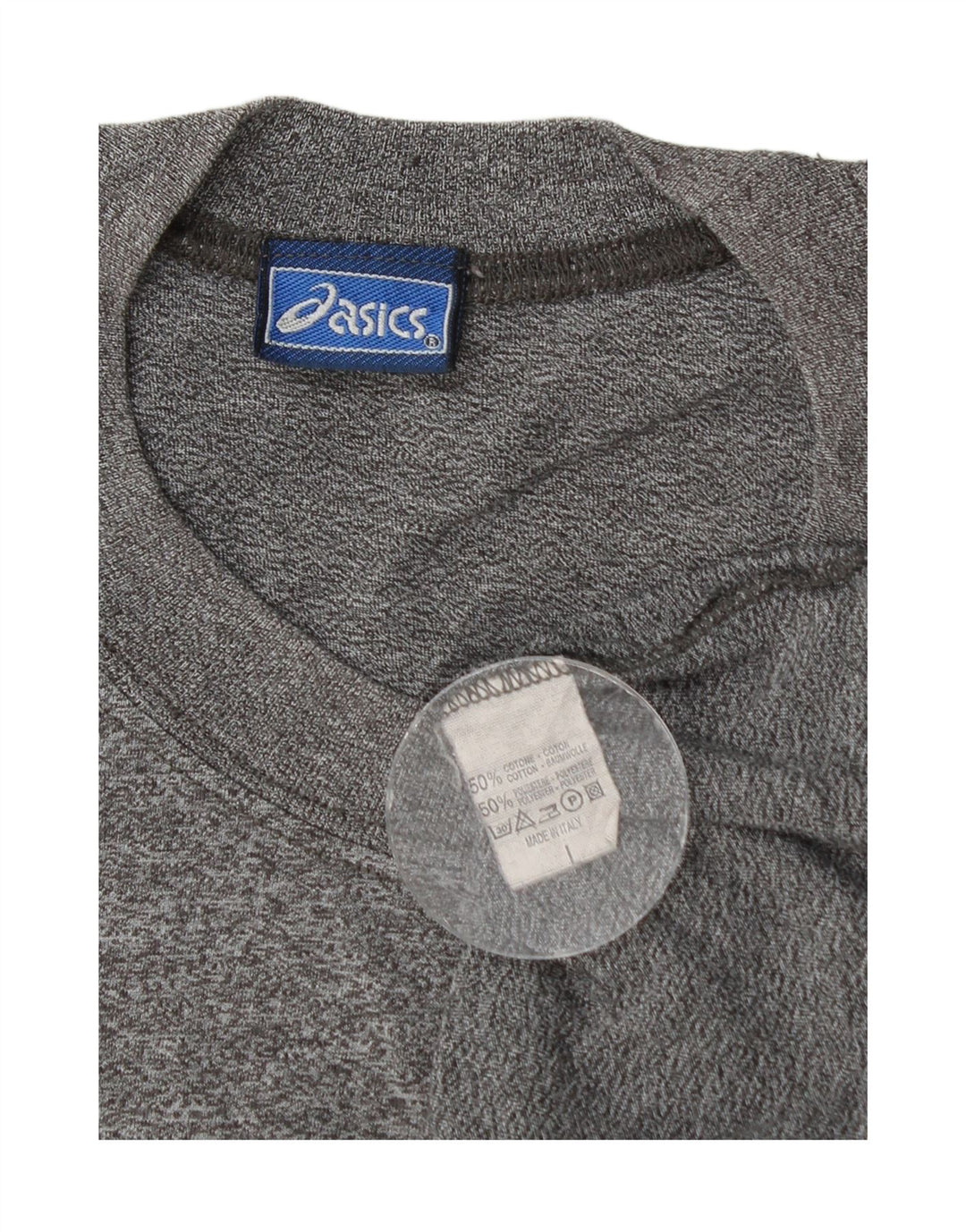 Męska koszulka z grafiką Asics, duża, szara, nakrapiana bawełna
