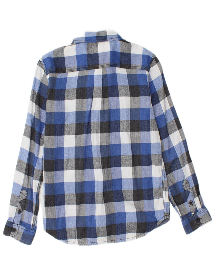 VANS Boys Flannel Shirt 10-11 Years Medium Blue Check Cotton