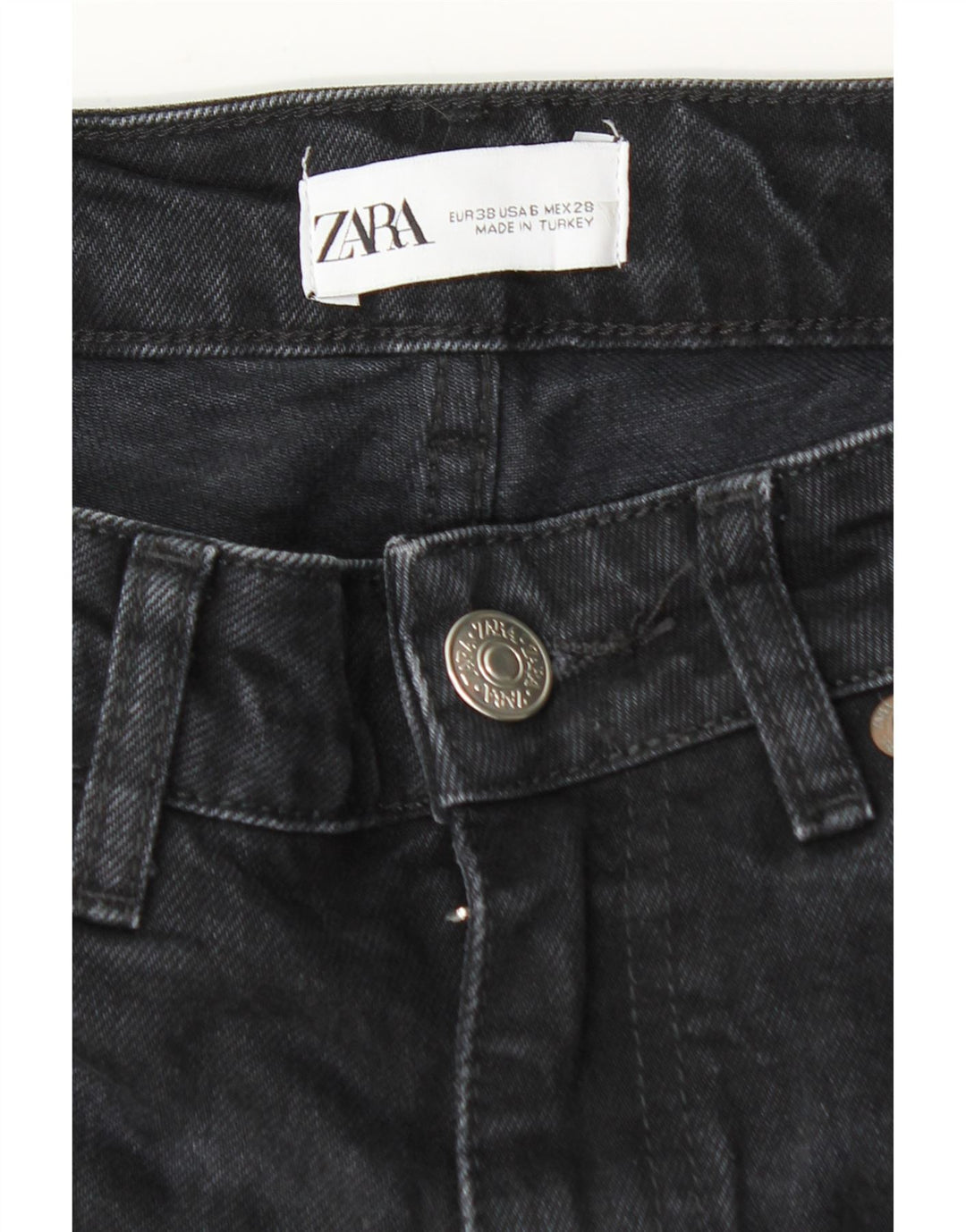 ZARA Womens Distressed Slim Jeans EU 38 Small W28 L29 Black Vintage Zara and Second-Hand Zara from Messina Hembry 