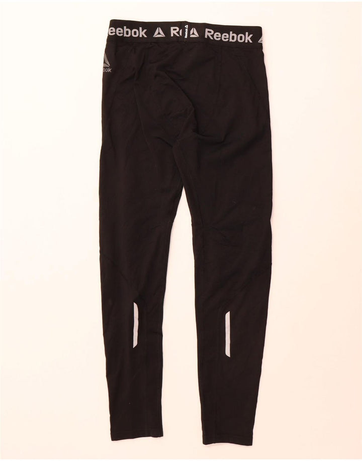 Męskie legginsy Reebok z grafiką, średni czarny poliester