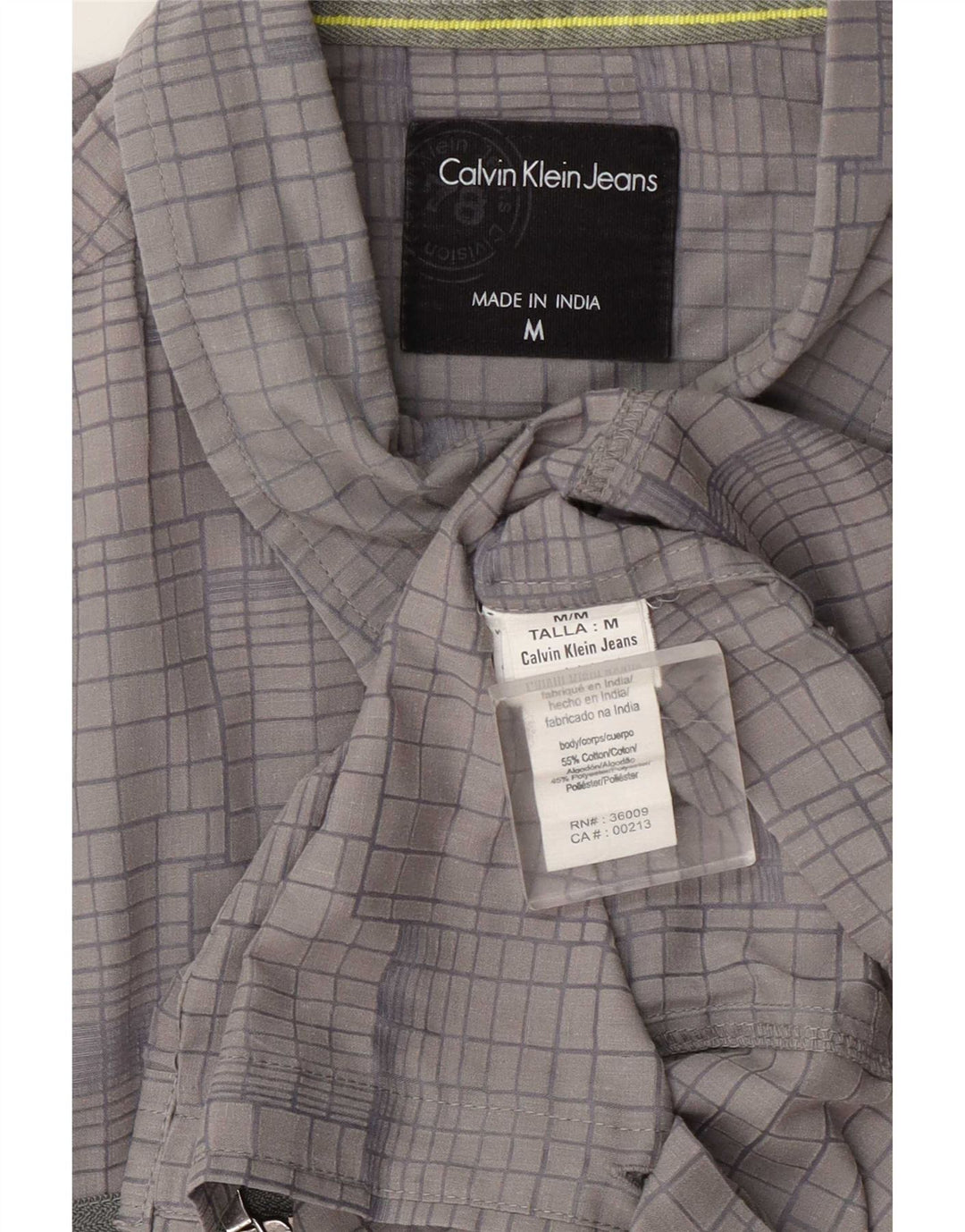 Koszula męska Calvin Klein Jeans, bawełniana w średnią szarą kratkę