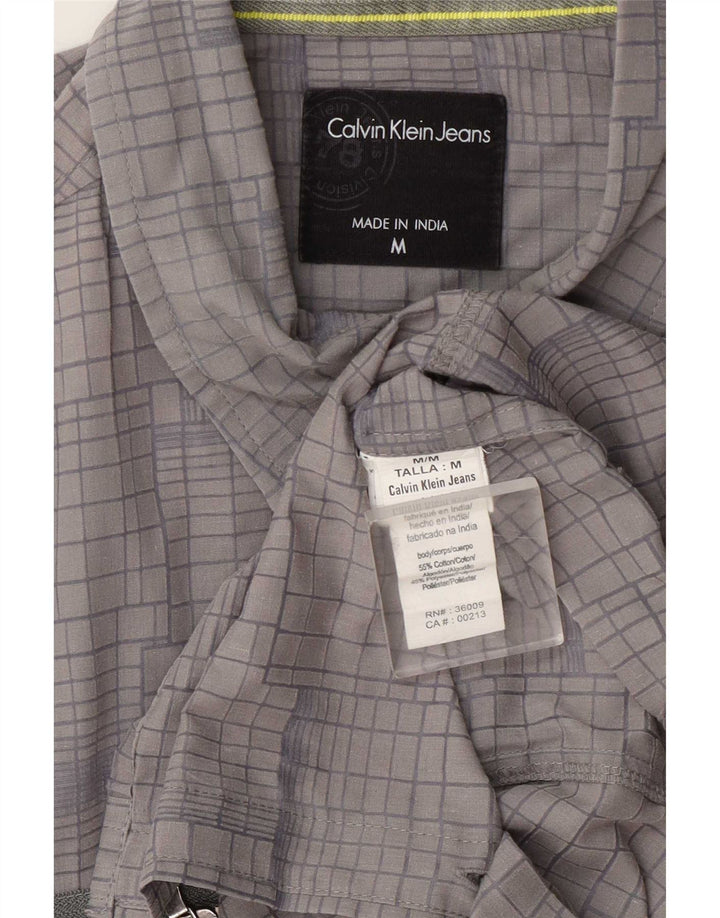 Koszula męska Calvin Klein Jeans, bawełniana w średnią szarą kratkę