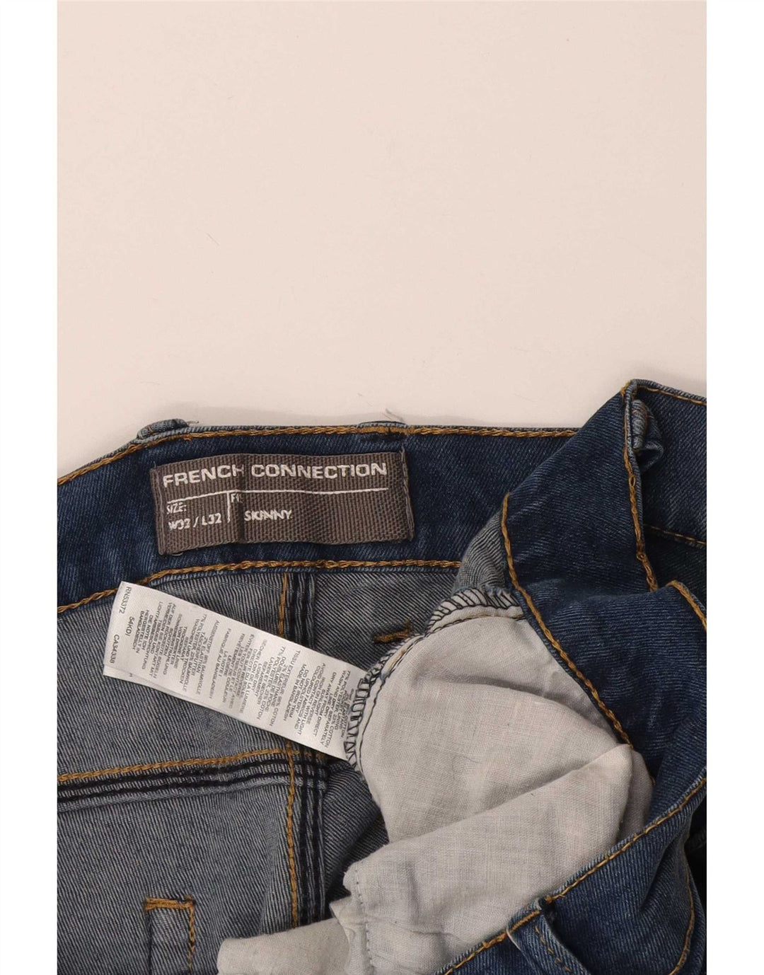 Męskie spodenki jeansowe French Connection W32 Średnioniebieskie, bawełniane