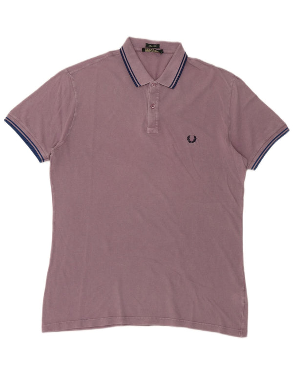Męska koszulka polo Fred Perry Slim Fit 2XL, fioletowa bawełna